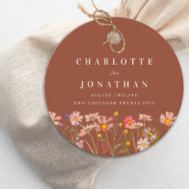 Etiquetas Para Lembrancinhas Boho Flor Silvestre Laranja Queimada Casamento Agr