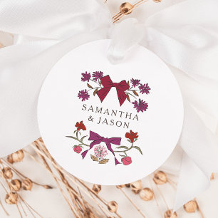Etiquetas Para Lembrancinhas Boho Magenta Arco Floral Marcas Favoráveis