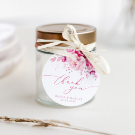 Etiquetas Para Lembrancinhas Boho Magenta Casamento Floral Rosa Quente Obrigado