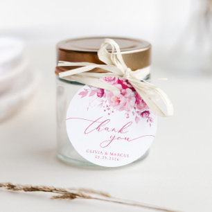 Etiquetas Para Lembrancinhas Boho Magenta Casamento Floral Rosa Quente Obrigado