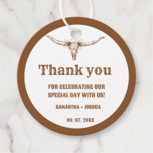 Etiquetas Para Lembrancinhas Boho Ocidental Casamento de Cowboy Elegante Obriga