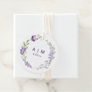 Etiquetas Para Lembrancinhas Boho Purple Lavanda Floral Round Casamento