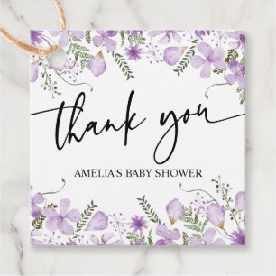 Etiquetas Para Lembrancinhas Boho Purple Wildflower Chá de fraldas Favorece Eti