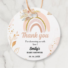 Etiquetas Para Lembrancinhas Boho Rainbow Pampas Grass Obrigado Chá de fraldas