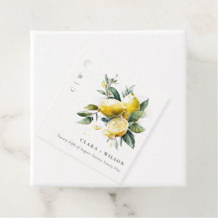 Etiquetas Para Lembrancinhas Boho Rustic Watercolor Yellow Lemon Garden Casamen