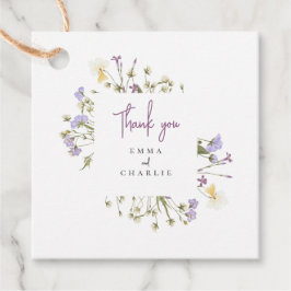 Etiquetas Para Lembrancinhas Boho Selvagens de Botânica casamento Lilac Script