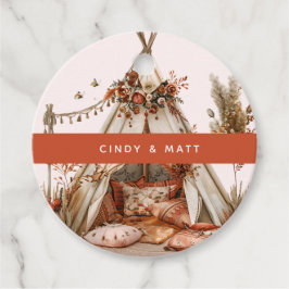 Etiquetas Para Lembrancinhas Boho Tent Com Flores E Casamento De Penas