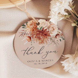 Etiquetas Para Lembrancinhas Boho Terracotta Dahlia Rosa Casamento Obrigado