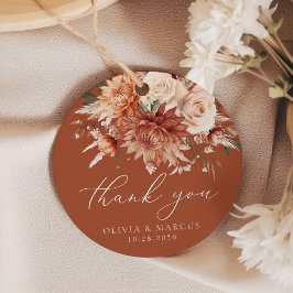 Etiquetas Para Lembrancinhas Boho Terracotta Dahlia Rosa Casamento Obrigado