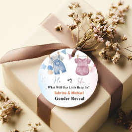 Etiquetas Para Lembrancinhas Boho Vintage Bebê Clotheline Gênero - Festa Revela