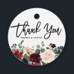 Etiquetas Para Lembrancinhas Boho Watercolor Autumn Floral Garland Obrigado<br><div class="desc">Envie amor e obrigados com este obrigado floral personalizável que você prefere. Apresenta ilustrações de cor d'água de terras arborizadas, escamosas e azuis com sotaque foliar. Este obrigado de aquarela que você marca é perfeito para o outono e faz bico de casamentos temáticos, chás de fraldas, chás de panela e...</div>