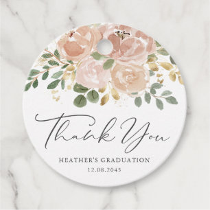 Etiquetas Para Lembrancinhas Boho Watercolor Mauve Flowers Graduação Obrigado