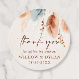 Etiquetas Para Lembrancinhas Boho Watercolor Terracotta Pampas Grass Obrigado