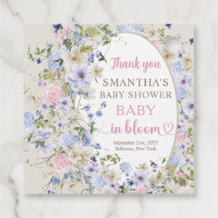 Etiquetas Para Lembrancinhas Boho Wildflower Meadow Arch Elegante Bebê Floral