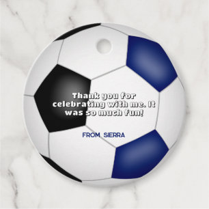 Etiquetas Para Lembrancinhas bola azul-negra de futebol raparigas rapazes anive