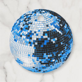 Etiquetas Para Lembrancinhas Bola de discoteca retrô brilho brilhante azul aniv