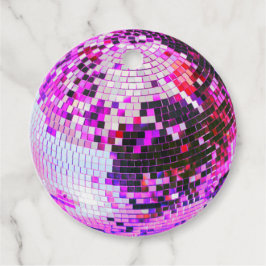 Etiquetas Para Lembrancinhas Bola de discoteca retrô brilho glitter rosa aniver