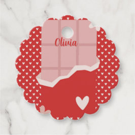 Etiquetas Para Lembrancinhas Bold Red Heart Love Design - Perfeito para Gi Pers