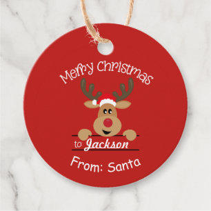 Etiquetas Para Lembrancinhas Bolsa de Natal de Reindee