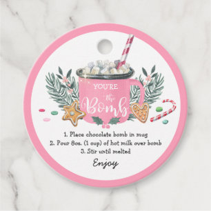 Etiquetas Para Lembrancinhas Bomba de chocolate quente de Natal Você é a bomb