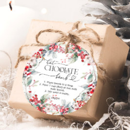 Etiquetas Para Lembrancinhas Bomba de chocolate quente Floral de inverno