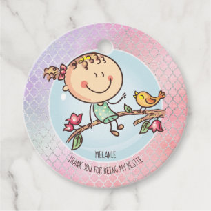 Etiquetas Para Lembrancinhas Bonitas BFF Besties Kawaii presentes para garotas