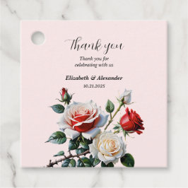 Etiquetas Para Lembrancinhas Bonito casamento floral de rosas vermelhas brancas