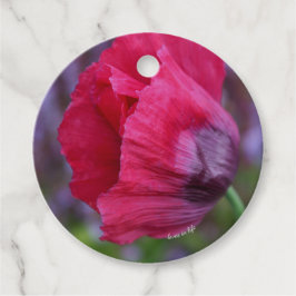 Etiquetas Para Lembrancinhas Bonito PInk e Flor de Papoila Roxo