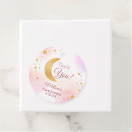 Etiquetas Para Lembrancinhas Bonito Rosa Sobre A Lua Obrigado Chá de fraldas