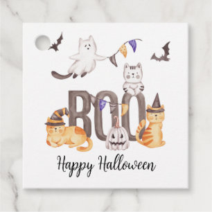 Etiquetas Para Lembrancinhas Boo Cute Cats Happy Halloween Festa de Crianças