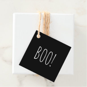 Etiquetas Para Lembrancinhas Boo preto branco minimalista simples e fofo Hallow