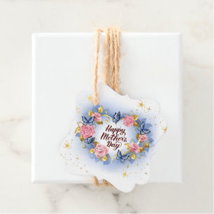 Etiquetas Para Lembrancinhas Borboleta Coração Rosa Floral Dia das Mães Feliz