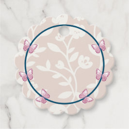 Etiquetas Para Lembrancinhas Borboleta rosa azul-marinho floral