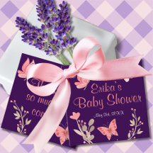 Borboletas cor-de-rosa Chá de fraldas roxa