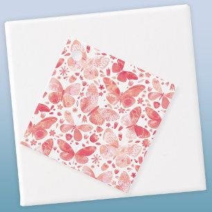 Etiquetas Para Lembrancinhas Borboletas Cores Aquáticas Cor de Rosa