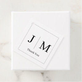 Etiquetas Para Lembrancinhas Borda de casamento com monograma clássico em linha