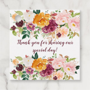 Etiquetas Para Lembrancinhas Borgonha Mauve Blush Saffron Rustic Floral
