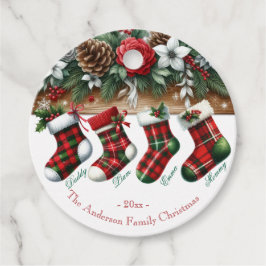 Etiquetas Para Lembrancinhas Botânica de Aquarela de Natal Elegante