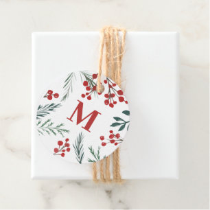 Etiquetas Para Lembrancinhas Botânicos de Inverno Natal Elegante de Natal