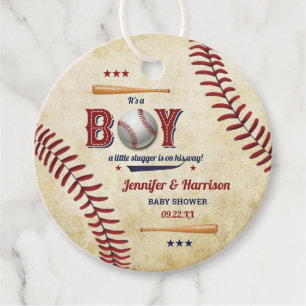 Etiquetas Para Lembrancinhas Boys Vintage Baseball Chá de fraldas