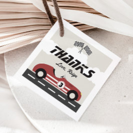 Etiquetas Para Lembrancinhas Boys Vintage Red Race Car Festa de aniversário