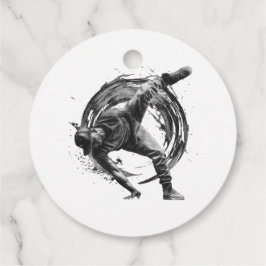 Etiquetas Para Lembrancinhas Breakdancer em ação, no estilo de splatter de tint