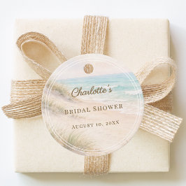 Etiquetas Para Lembrancinhas Bridal Shower beach coastal elegant DIY