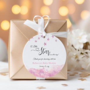 Etiquetas Para Lembrancinhas Brilha Brilha Estrelinha Rosa Festa de Bebê Menina