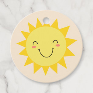 Etiquetas Para Lembrancinhas Brilhante Retro Sorrindo Sol Obrigado