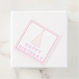 Etiquetas Para Lembrancinhas Brincadeiras de Presente Feliz de Aniversário Rosa