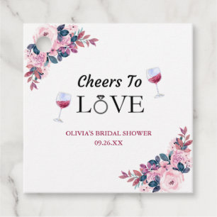 Etiquetas Para Lembrancinhas Brinde ao Amor Floral Degustação de Vinho Chá de N