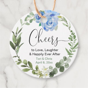 Etiquetas Para Lembrancinhas Brinde Chuva de presentes verdejante floral azul