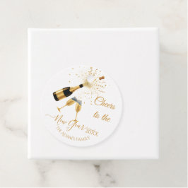 Etiquetas Para Lembrancinhas Brinde de Champanhe Dourado Ano Novo