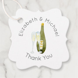 Etiquetas Para Lembrancinhas Brinde de Champanhe Ilustrada Obrigado Marcas Favo